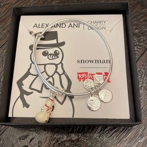 Brand New Alex and Ani snowman bangle